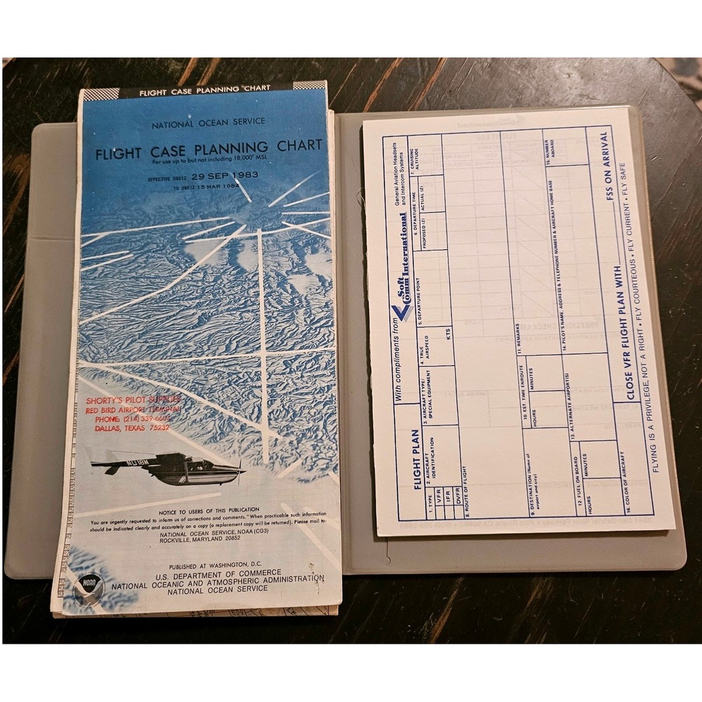 Vintage 1983 National Ocean Service Flight Case Planning Chart & Planner Pad